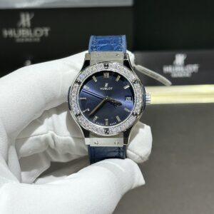 Đồng Hồ Hublot Nữ Màu Xanh Dương Độ Kim Cương Moissanite 33mm (7)