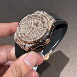 Đồng Hồ Hublot One Click Bọc Vàng Độ Kim Moissanite 39mm (1)