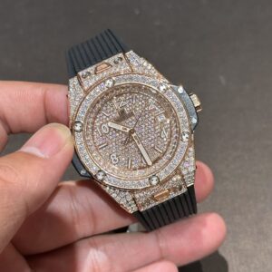 Đồng Hồ Hublot One Click Bọc Vàng Độ Kim Moissanite 39mm (1)