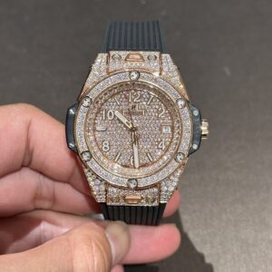 Đồng Hồ Hublot One Click Bọc Vàng Độ Kim Moissanite 39mm (1)