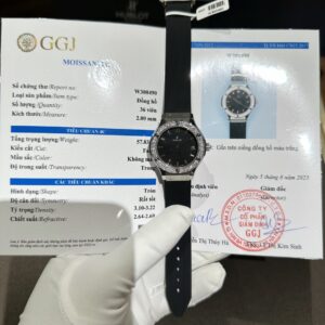 Đồng Hồ Nữ Hublot Độ Kim Cương Moissanite Dây Cao Su HBF 33mm (5)