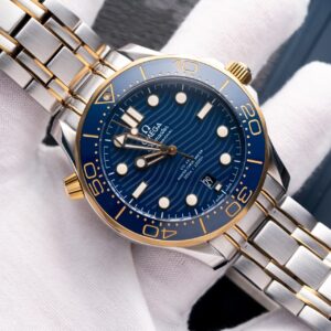 Đồng Hồ Omega Seamaster DemiGold Replica 1:1 Mặt Xanh 42mm
