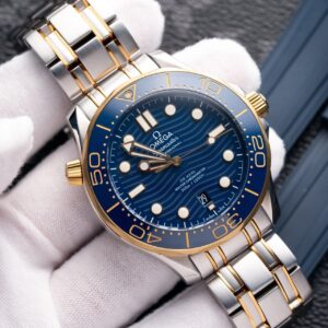 Đồng Hồ Omega Seamaster DemiGold Replica 1:1 Mặt Xanh 42mm