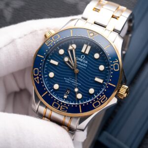 Đồng Hồ Omega Seamaster DemiGold Replica 1:1 Mặt Xanh 42mm
