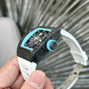 Đồng Hồ Richard Mille RM055 Full Carbon Dây Cao Su Trắng BBR 45mm (1)
