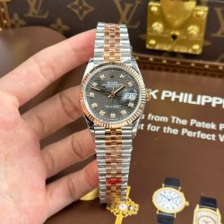 Đồng Hồ Rolex DateJust 126231 Màu Demi Mặt Xếp Gạch Xám Đậm VSF 36mm (2)