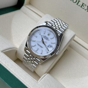 Đồng Hồ Rolex DateJust 126334 Mặt Men Sứ Trắng Nhà Máy Clean 41mm (8)