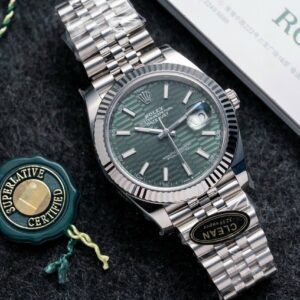 Đồng Hồ Rolex DateJust 126334 Mặt Nếp Gấp Xanh Lá Clean 41mm (1)