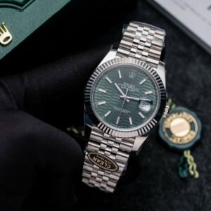 Đồng Hồ Rolex DateJust 126334 Mặt Nếp Gấp Xanh Lá Clean 41mm (1)