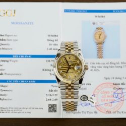 Đồng Hồ Rolex DateJust Bọc Vàng 18K Mặt Lá Cọ GM Replica 36mm (2)