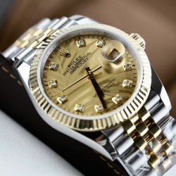 Đồng Hồ Rolex DateJust Bọc Vàng 18K Mặt Lá Cọ GM Replica 36mm (2)