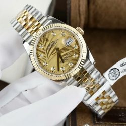 Đồng Hồ Rolex DateJust Bọc Vàng 18K Mặt Lá Cọ GM Replica 36mm (2)