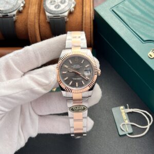 Đồng Hồ Rolex DateJust Mặt Nếp Gấp Màu Xám Dây Oyster Clean 41mm (1)