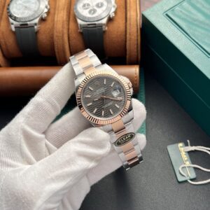 Đồng Hồ Rolex DateJust Mặt Nếp Gấp Màu Xám Dây Oyster Clean 41mm (1)