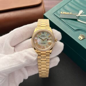 Đồng Hồ Rolex DateJust Mặt Số Xà Cừ Đính Đá Rep 11 36mm (1)