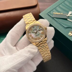 Đồng Hồ Rolex DateJust Mặt Số Xà Cừ Đính Đá Rep 11 36mm (6)