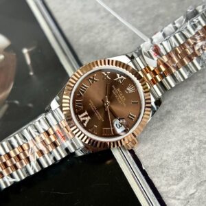 Đồng Hồ Rolex DateJust Nữ Bọc Vàng Mặt Chocolate Cọc La Mã GM 31mm (3)