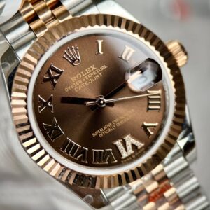 Đồng Hồ Rolex DateJust Nữ Bọc Vàng Mặt Chocolate Cọc La Mã GM 31mm (3)