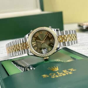 Đồng Hồ Rolex DateJust Nữ Đính Đá Mặt Xanh Ngọc Rep 11 31mm (2)