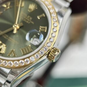 Đồng Hồ Rolex DateJust Nữ Đính Đá Mặt Xanh Ngọc Rep 11 31mm (2)