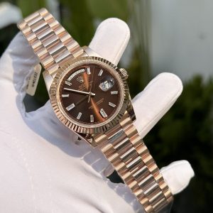 Đồng Hồ Rolex Day-Date 228235 Bọc Vàng 18K Mặt Chocolate GM 176 Gram (5)