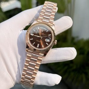Đồng Hồ Rolex Day-Date 228235 Bọc Vàng 18K Mặt Chocolate GM 176 Gram (5)
