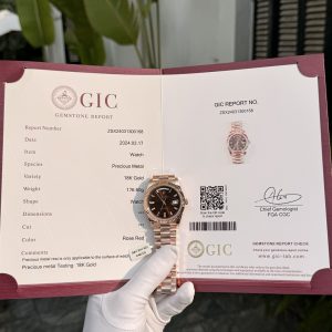 Đồng Hồ Rolex Day-Date 228235 Bọc Vàng 18K Mặt Chocolate GM 176 Gram (5)