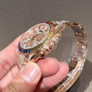 Đồng Hồ Rolex Daytona Rainbow Bọc Vàng Độ Kim Cương Moissanite 40mm (3)