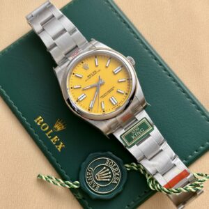 Đồng Hồ Rolex Oyster Perpetual 124300 Mặt Vàng Replica King Factory 41mm (3)