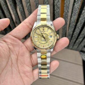 Đồng Hồ Rolex Sky-Dweller Demi Gold Replica N Factory 41mm (1)