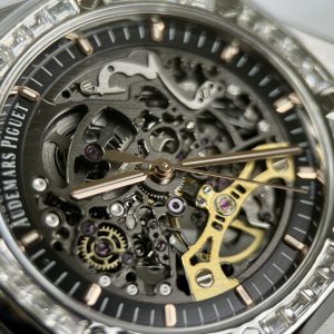 Đồng Hồ Audemars Piguet Royal Oak 15412BC Skeleton Độ Moissanite (9)