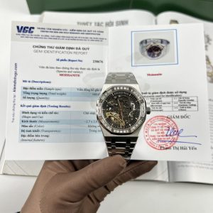 Đồng Hồ Audemars Piguet Royal Oak 15412BC Skeleton Độ Moissanite (9)