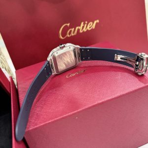 Đồng Hồ Cartier Santos Dây Cao Su Màu Xanh Dương Nhà Máy BV 39 (2)