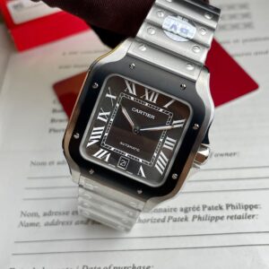 Đồng Hồ Cartier Santos WSSA0037 Replica 11 Mặt Xám Nhà Máy BV