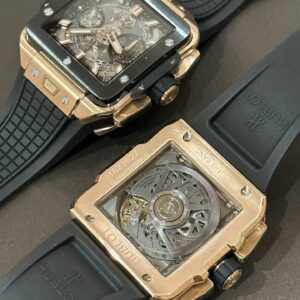Đồng Hồ Hublot Big Big Square Replica 11 Màu Vàng Hồng Viền Đen 42mm (9)