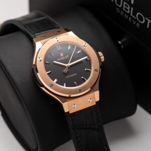 Đồng Hồ Hublot Classic Fusion King Gold Black Replica 11 Nhà Máy JJF 38mm (4)