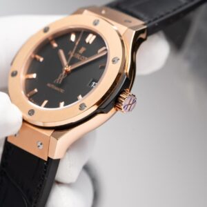 Đồng Hồ Hublot Classic Fusion King Gold Black Replica 11 Nhà Máy JJF 38mm (4)