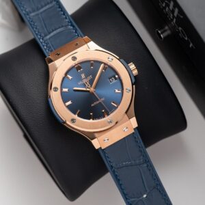 Đồng Hồ Hublot Classic Fusion King Gold Blue Replica 11 Nhà Máy JJF 38mm (2)
