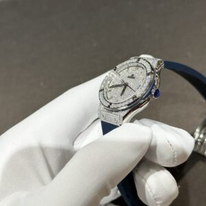 Đồng Hồ Hublot Nữ Màu Xanh Dương Độ Kim Cương Moissanite 33mm (1)