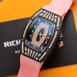 Đồng Hồ Richard Mille RM07-01 Carbon Đính Đá Màu Hồng 36mm (9)