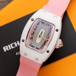 Đồng Hồ Richard Mille RM07-01 Ceramic Dây Cao Su Màu Hồng 36mm (1)
