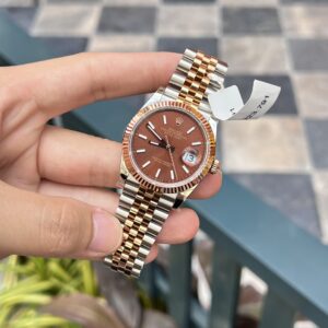 Đồng Hồ Rolex DateJust Bọc Vàng Mặt Chocolate Cọc Dạ Quang GMF 36mm (1)