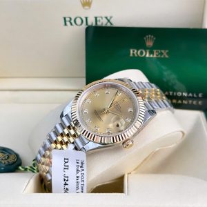 Đồng Hồ Rolex DateJust Bọc Vàng Mặt Vàng Champagne GM Factory Ver 5 41mm (9)
