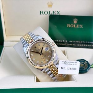 Đồng Hồ Rolex DateJust Bọc Vàng Mặt Vàng Champagne GM Factory Ver 5 41mm (9)