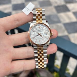 Đồng Hồ Rolex DateJust Bọc Vàng Thật Mặt Lá Cọ GM Factory 36mm (1)