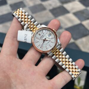 Đồng Hồ Rolex DateJust Bọc Vàng Thật Mặt Lá Cọ GM Factory 36mm (1)