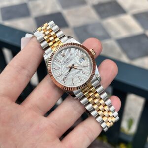 Đồng Hồ Rolex DateJust Bọc Vàng Thật Mặt Lá Cọ GM Factory 36mm (1)