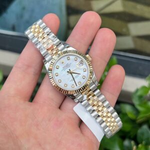 Đồng Hồ Rolex DateJust Nữ Bọc Vàng 18K Mặt Xà Cừ GM Factory 31mm (6)