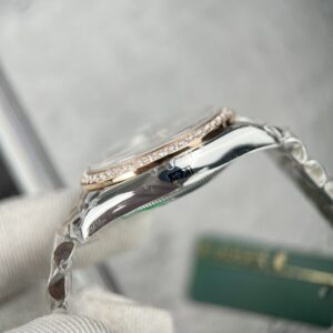 Đồng Hồ Rolex DateJust Nữ Mặt Hoa Lá Đính Đá Replica 31mm (2)