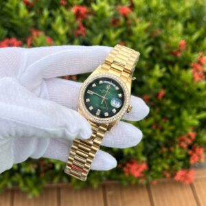 Đồng Hồ Rolex Day-Date 128348RBR Mặt Số Ombre Xanh Lá EW 36mm (8)